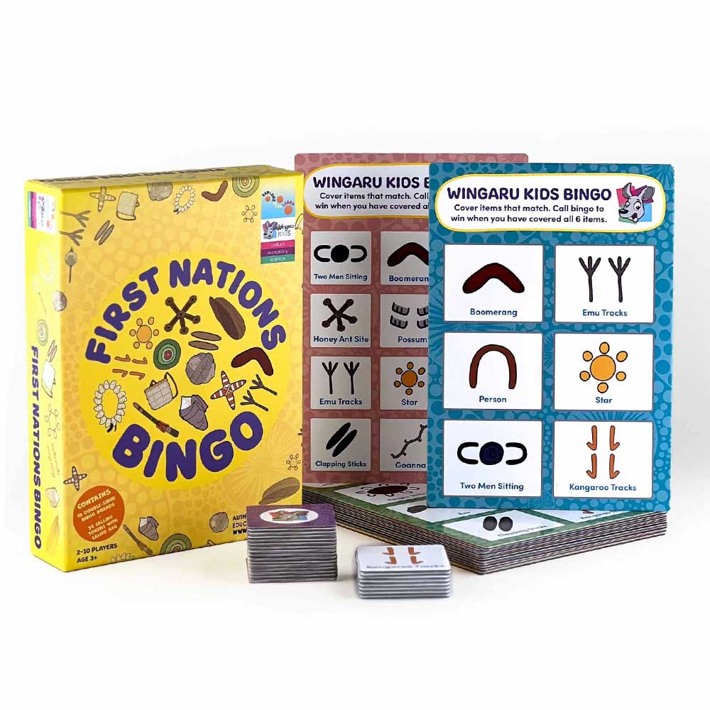 First Nations Bingo set on white background for Australian Museum Shop online